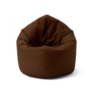 Lumaland Pouf rond 2 en 1 pour lintérieur et lextérieur garnissage de 300 L 120 x 80 x 75 cm déperlant et robuste Marron