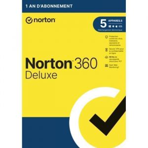 Antivirus - SYMANTEC - Norton 360 Deluxe 2025 - 1 An - 5 Appareils - Téléchargement