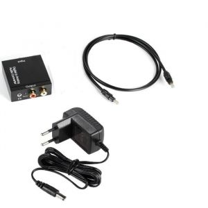 Adaptateur convertisseur Audio Num&eacute;rique Convertit Toslink num&eacute;rique SPDIF optique / coaxial vers Audio st&eacute;r&eacute;o R/L