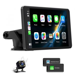 TOGUARD 7 Autoradio Carplay Voiture 1080p Caméra de Recu avec Carplay sans Fil Android Auto Bluetooth 5.0 Lien Miroir