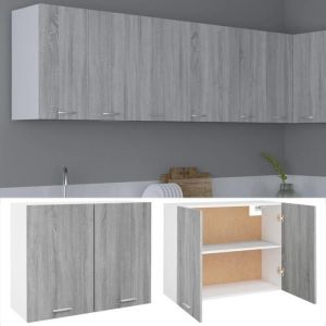 Armoire suspendue Meuble haut cuisine Sonoma gris 80x31x60cm Bois dingénierie 5597267 FrenchDays