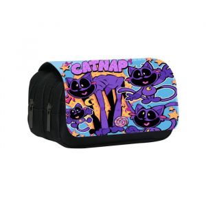 Trousse Scolaire Smiling Chat Trousse Crayons Stylo Enfant Sac Chat à Crayons Scolaire Grande Capacité pour étudiants Fille Garçon