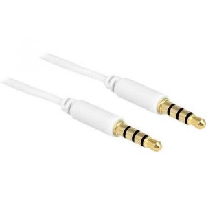 Câble vidéo-audio mini jack 4 pôles (M) pour mini jack 4 pôles (M) 50 cm blanc - DELOCK