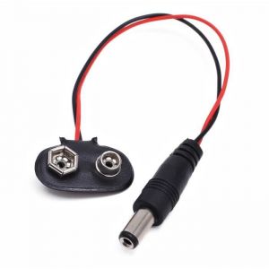 Connecteur Adaptateur &agrave; Clips Pour Pile 9v Avec Prise DC