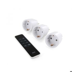 Set de 3 prises Schuko + t&eacute;l&eacute;commande - DiO
