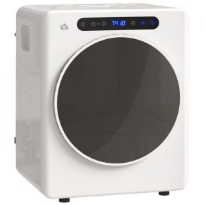 S&egrave;che linge &agrave; &eacute;vacuation - HOMCOM - 1000 W 3 Kg - 6 modes de s&eacute;chage minuterie - acier inoxydable - 49 x 43 x 61 cm - blanc
