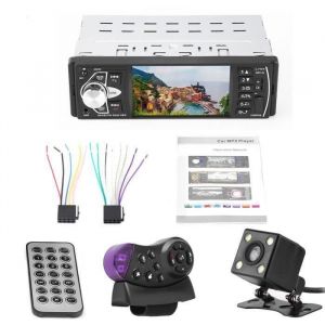 Autoradio st&eacute;r&eacute;o FM Bluetooth USB AUX &eacute;cran 41 (4022D) station lecteur audio avec t&eacute;l&eacute;commande 1 DIN pour voiture