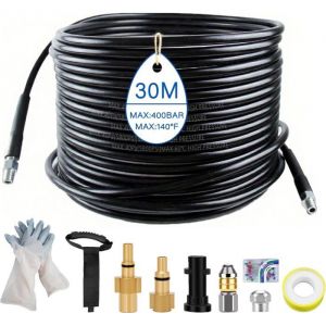 Tuyau de nettoyage haute pression - SWAPY - 30m - 5800 PSI - Compatible K&auml;rcher K2-K7 - Compatible Bosch