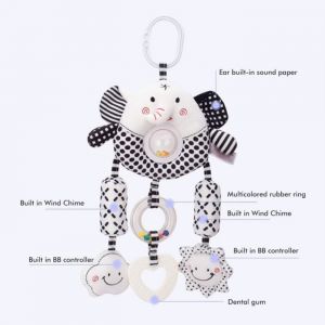 jouet suspendu pour poussette Jouet hochet suspendu noir et blanc jouets en peluche doux avec puericulture coffret