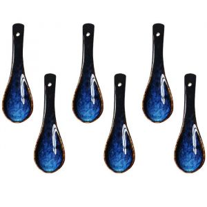 Cuill&egrave;re &agrave; soupe en porcelaine 6 cuill&egrave;res id&eacute;ale pour les c&eacute;r&eacute;ales ramen pho facile &agrave; saisir (porcelaine aurore)