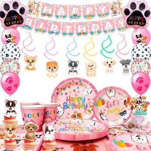 D&eacute;coration Anniversaire - Pat Patrouille - Vaisselle de F&ecirc;te - Rose - Fournitures Compl&egrave;tes - Enfant