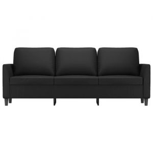 Sofa droit fixe - Clic Clac Canapé à 3 places - NEUF - Noir 180 cm Similicuir CA7630782