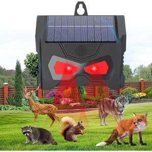 1 r&eacute;pulsif solaire &agrave; ultrasons am&eacute;lior&eacute; repousse chats chiens cerfs pour poulaillers fermes jardins efficace