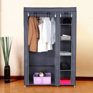 Penderie souple - Armoire de Rangement en Tissu Non-tissé - Gris