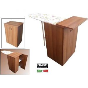 Armoire planche à repasser JOLLY en bois polyvalent avec portes en NOYER