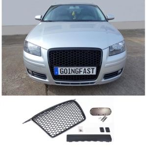 Pour Audi A3 8P 8PA Calandre Grille Noir Brillant Nid Dabeille Sans Sigle 05-08