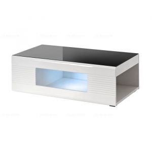 Table basse Koala illuminé LED et blanc laqué