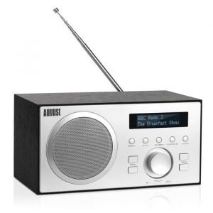 Radio FM DAB Bluetooth Bois Secteur MP3 Lecteur clé USB Radio numérique Terrestre DAB Plus Digital - Noir - August MB420 -