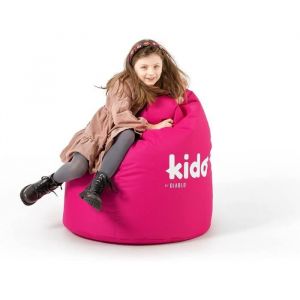 Diablo Pouf Poire Beanbag pour Enfants Pouf avec Kremplina Fauteuil de Jeu avec des Perles Polyester 110 x 80 x 80 cm (Rose)