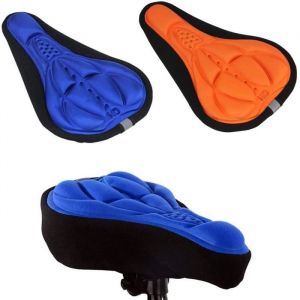 Housses de Coussin de Vélo Universelles2 Pièces Vélo Selle HousseÉpaissir la Housse de Selle de Vélo en Gel 3DVélo (OrangeBleu)