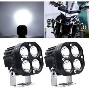 40W Moto Feux Additionnels LED Spot Flood Feux Antibrouillard 24V 12000Lm LED Phares Avant Off Road Phares Suppl&eacute;mentaires 2Pcs