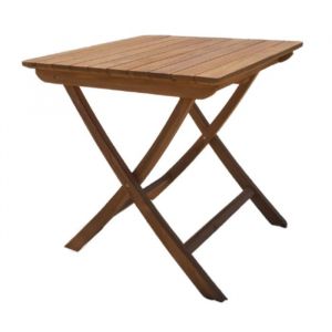 Table de jardin carr&eacute;e 70x75 cm en teck naturel