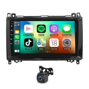 Autoradio Android 11 CarPlay 9 pouces navigation GPS caméra AHD 2+32 Go compatible avec Mercedes Benz B200 (2004-2012)