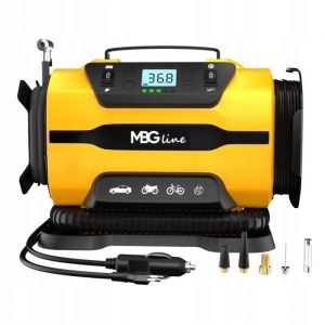 Compresseur voiture digital MBG Line 845 PRO 12V/230V avec arr&ecirc;t automatique Gonfleur pneus 150 PSI &eacute;cran LED et lumi&egrave;re