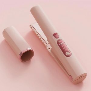 Lisseur Cheveux Sans Fil Mini Portable 2-en-1 Boucleur & Lisseur Ionique LCD Rechargeable