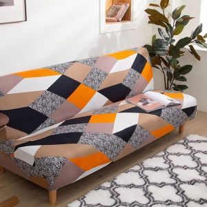 Housse matelass&eacute;e extensible grise pour canap&eacute;-lit clic clac sans bras 1-3 places 140x190 cm .