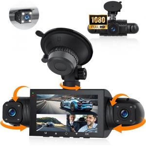 4 Canaux Dashcam AvantInt&eacute;rieure et Arri&egrave;re Cam&eacute;ra Embarqu&eacute;e Voiture3 Pouces 1080P Dashcam avec Contr&ocirc;le APPVision Nocturne