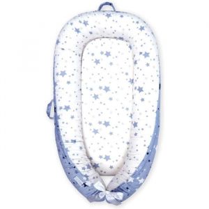 Reducteur de lit bebeBaby Nest cocoon pour nouveau-n&eacute; nourrisson coussin pour b&eacute;b&eacute; couffin de voyage portable (&Eacute;toiles bleu )