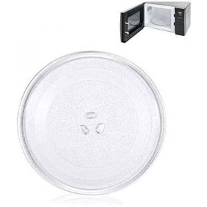 Plateau Tournant Micro Onde 25.5 cm Verre Micro-Ondes Universel avec 3 Fixations ConvientAssiette pivotante universelle pour micr