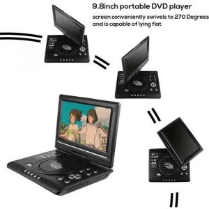 Lecteur DVD Portable - PRUMYA - 9.8 LCD - Écran 16:9 - Fonction TV - Batterie Rechargeable