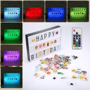 A4 Boîte Message Lumineuse Coloris télécommande LED Enseigne avec 210 Lettres et Symboles 8 modes déclairage Tableau Lumineux Décor