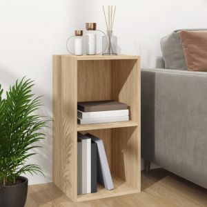 Meuble vinyle VENTE FLASH - Meuble de rangement Bo&icirc;te de rangement de vinyles Ch&ecirc;ne sonoma 71x34x36 cm @20994363