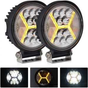 2 PCS Phare de Travail Led 12v 132W Phares Longue Portee Led Moto 4x4 projecteurs antibrouillard LED Feux Travail Led de Rec PHARES