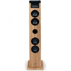 Tour haut-parleur - THOMSON - Noir/Bois - Bluetooth/CD/USB/SD 60W Radio FM T&eacute;l&eacute;commande Alim. 230V