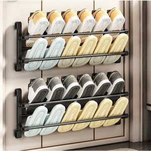Étagère à chaussures murale sans perçage de 50 cm support à chaussures pour armoire porte-chaussures mural