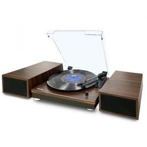 Lauson CL617 Platine Vinyle Bluetooth avec Haut-parleurs Stéréo Externes Tourne-Disque Vinyle Vintage 3 Vitesses Auto-Stop RCA