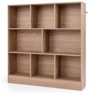 Biblioth&egrave;que &eacute;tag&egrave;re - HELLOSHOP26 - Mod&egrave;le 8 cases - Bois MDF - 100 x 24 x 104 cm - S&eacute;curit&eacute; renforc&eacute;e