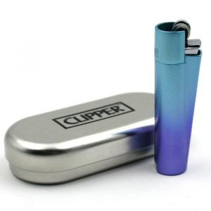 Briquet Clipper M&eacute;tal - Blue Gradient