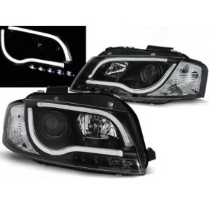 Paire de feux phares Audi A3 8P de 2003 a 2008 TubeLight led LTI noir-27360989