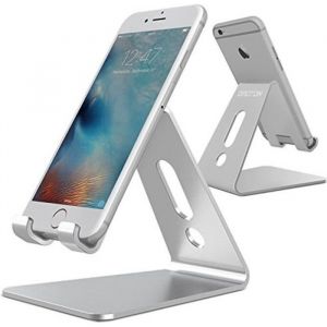 Support T&eacute;l&eacute;phone Portable - Aluminium - Argent - Compatible Smartphone/Tablette - Pratique - Durable