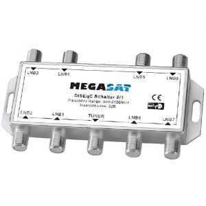 Commutateur DiSEqC 8/1 - Megasat - 8 Entrées - 1 Sortie - Full HD - 3D - 4K