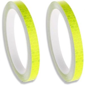Ruban R&eacute;fl&eacute;chissant Auto-Adh&eacute;sif 1 Rouleau/8 M N&eacute;on Davertissement Autocollant Bande R&eacute;fl&eacute;chissante Forte pour V&eacute;hicules (Jaune)