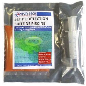 Set de Détection Fuite de Piscine - VISIO TECH - 20g de fluorescéine - Seringue dapplication