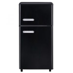Réfrigérateur Classique  Rétro Frigo 72L Double Porte - Congélateur 21L - LED - 120kWh/an - Noir - Classe E