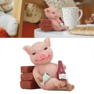Ornement décoratif - AKOZON - Statue de cochon - Résine - Vintage - Petite taille