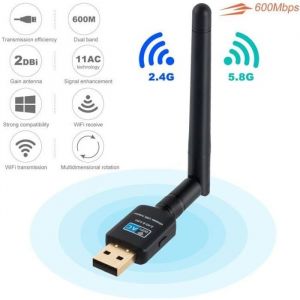 Dongle WiFi 600Mbps Cl&eacute; WiFi Adaptateur USB 4G pour PC Windows etc